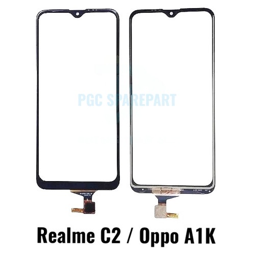 Kaca TouchScreen Touch Screen TS Layar Sentuh OPPO A1K REALME C2 + IC ORI BLACK