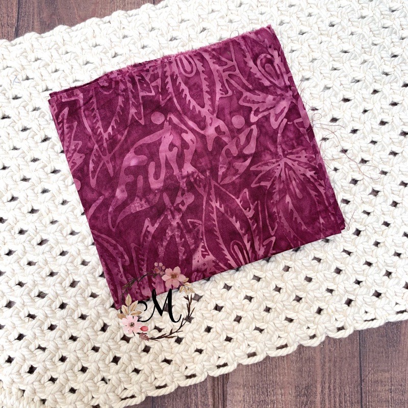 Perca kain katun batik bali - batik smoke - magenta