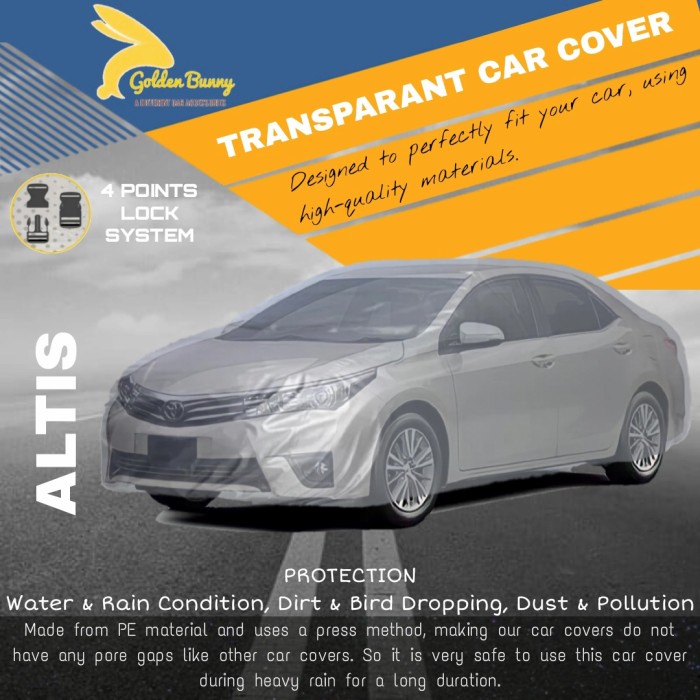 Sarung Mobil Plastik Tebal - Body Cover Transparan Altis Promo EXCLUSIVE