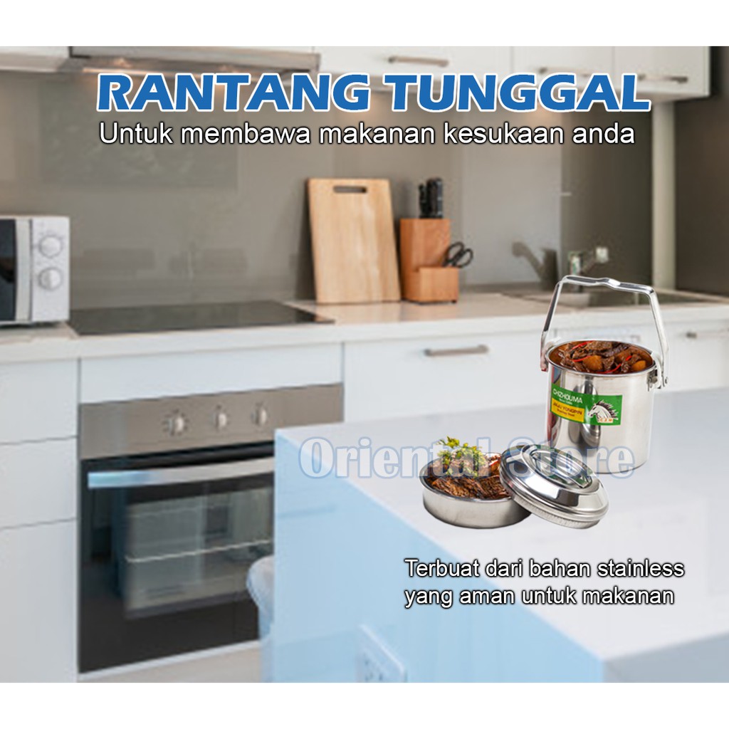 Rantang Tunggal Pakai Kunci 12 CM | Rantang Stainless Serba Guna