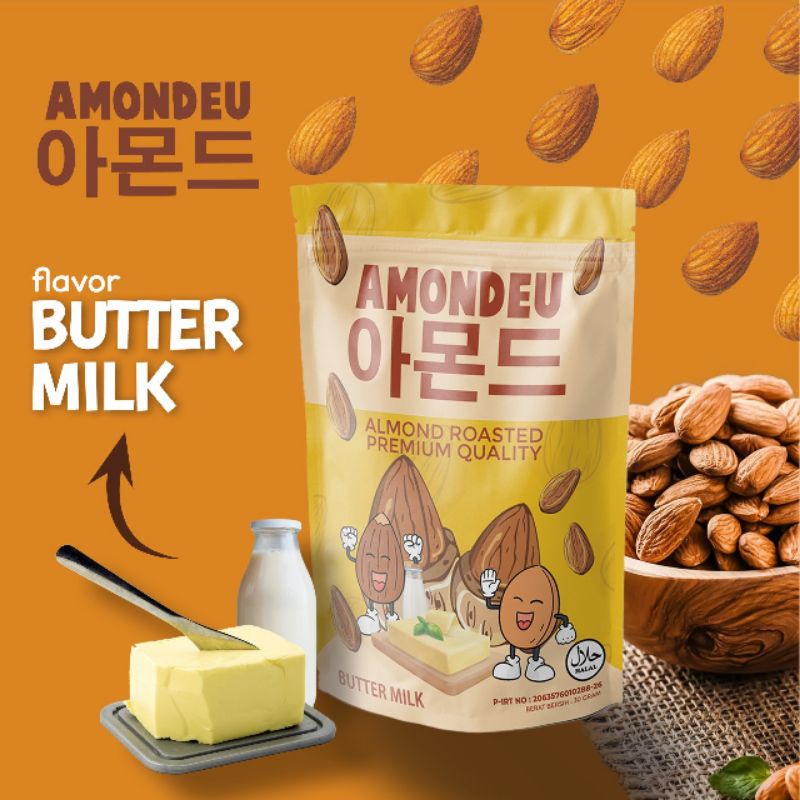 AMONDEU 100% Korean Almond Roasted / Kacang Almond Roasted Premium Quality 30gr / Bumil Busui / ALMOM