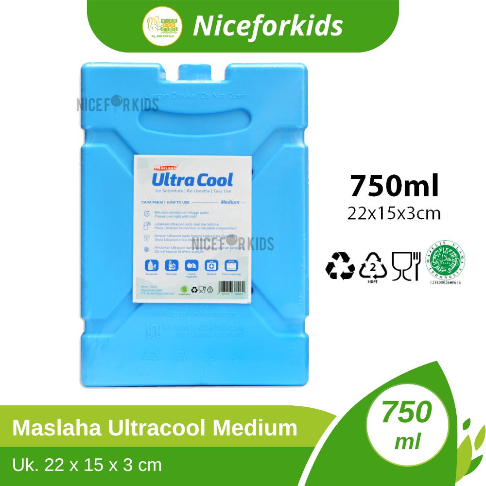 Ultra cool MEDIUM Ice Pack Blue Ultracool pengganti es Batu 750ml