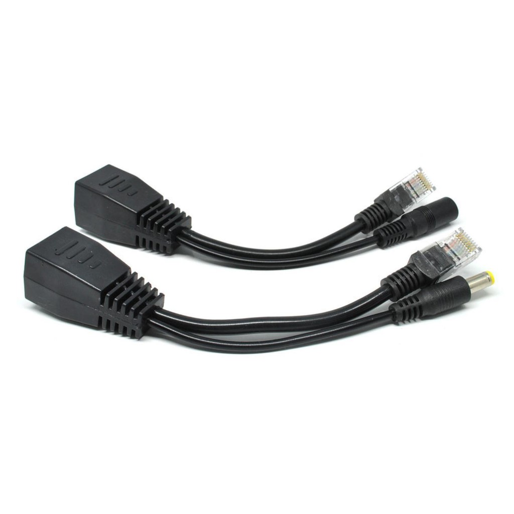 Passive PoE Power Over Ethernet Cable with Male &amp; Female Power Plug