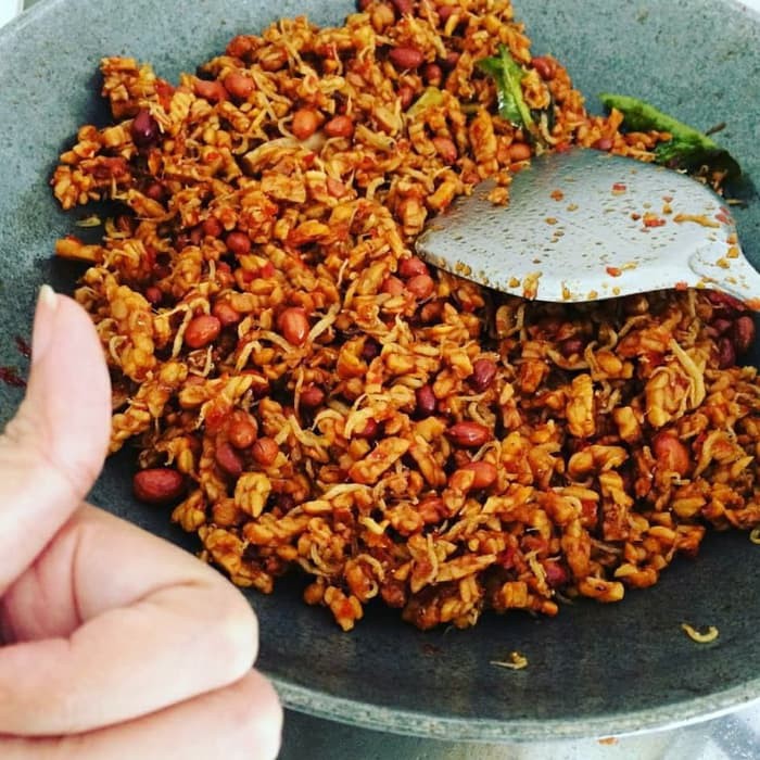 

orek tempe kacang teri 400gr tanpa bahan pengawet vacum higienis