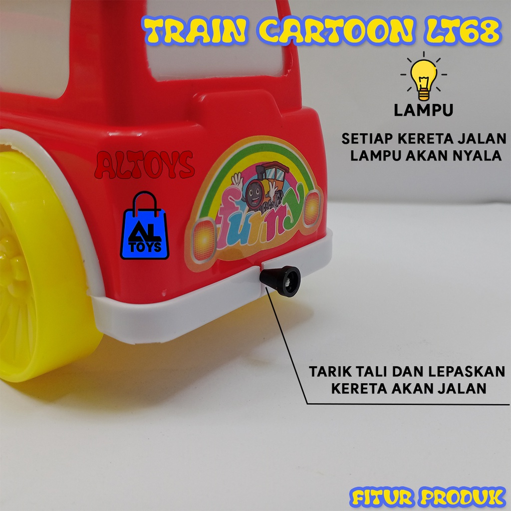 Mainan Anak Kereta Tarik Train Cartoon LT68