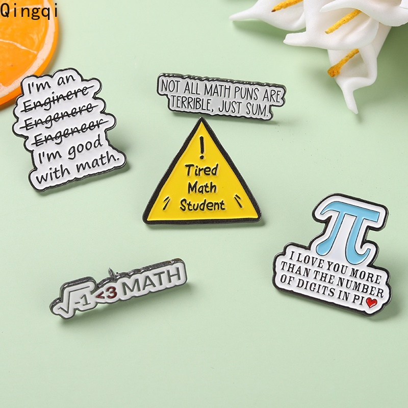 Bros Pin Enamel Desain I Love Math Untuk Tas Ransel Topi