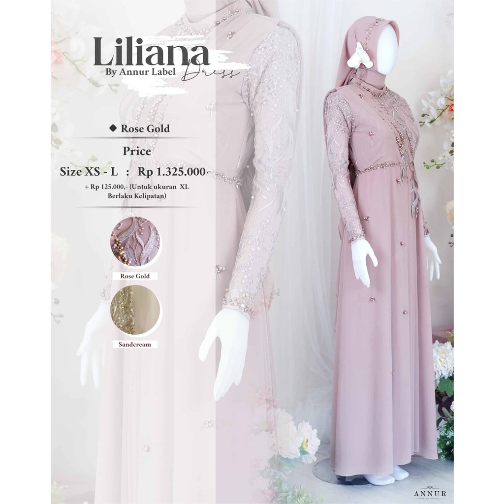 Annur Label Pre Order Liliana Dress asimetris babydoll dress kondangan bridesmaid muslimah payet