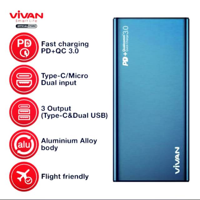Powerbank VIVAN VFB-F10S 10000mAh