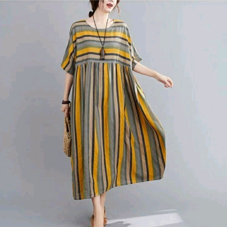 79002 Loose Dress salur pesta kondangan korean style wanita import baju maxi dress gaun pesta kondan