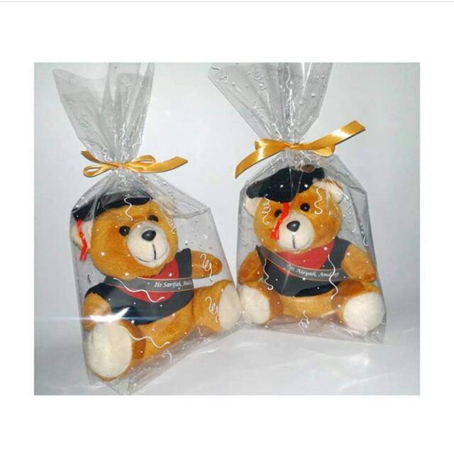 Boneka wisuda bungkus plastik