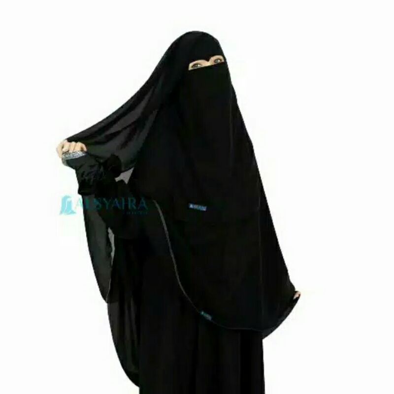 Niqab Yaman eagle Eyes Sifon Silk Jetblack