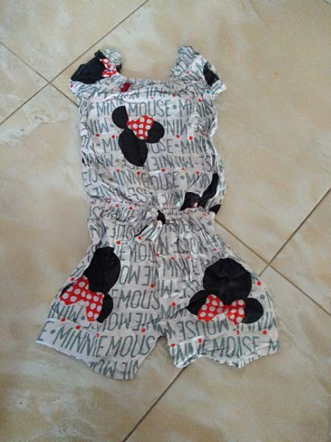 Jumsuit Pendek Batik Anak, Baju Anak Tk-sd Kekinian Murah