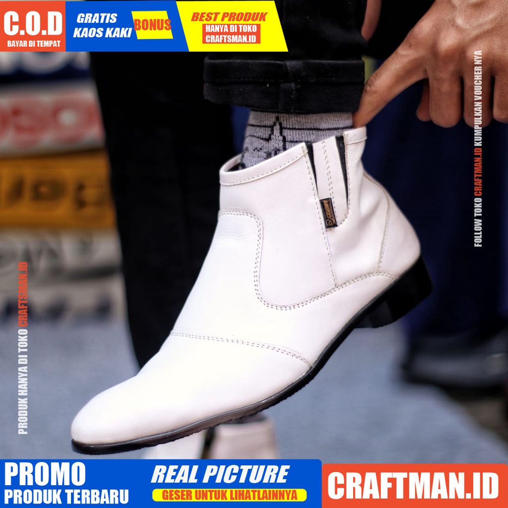 CRAFTS X FOX Sepatu Formal Sepatu Pria Casual Pantofel Kulit Asli Kasual Kerja Pria Cowok Keren Pria