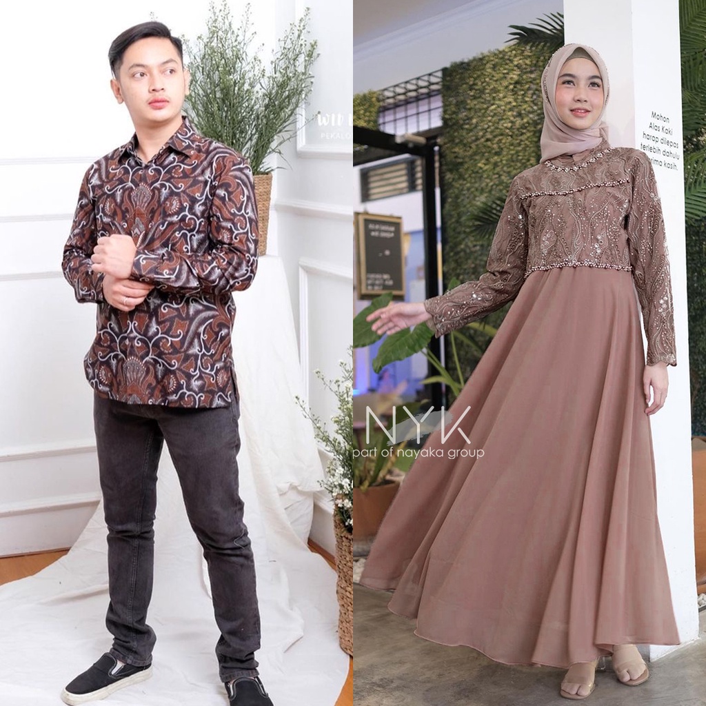 COUPLE LEBARAN - Couple Wisuda Kekinian - Couple Tunangan Terbaru - Couple Lamaran Termurah - Couple Maxi Liliana Ori Terupdate - COUPLE GAMIS BROKAT TERLARIS