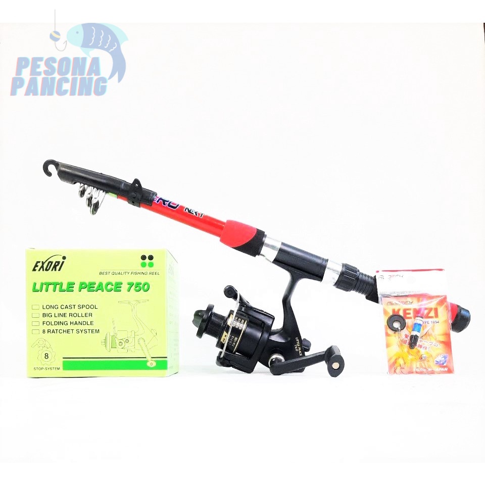 SET PANCING ANTENA JAPAN NEXT EXTRO 150  REEL EXORI LITTE PEACE  DENGAN 8 BB TRENDY DAN