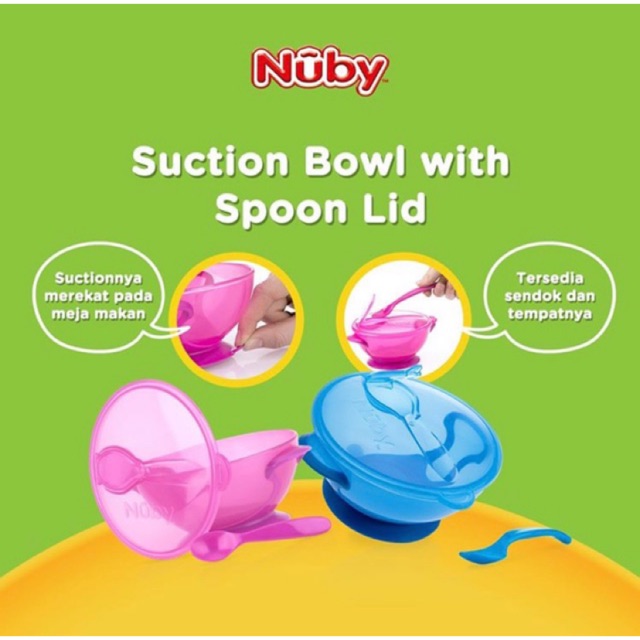 Nuby garden fresh suction bowl with spoon - mangkuk bayi dengan sendok