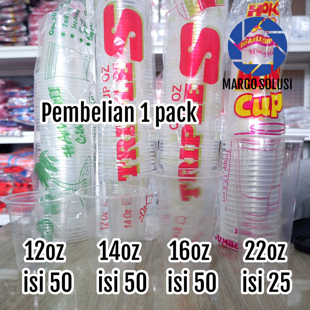 Jual Gelas Plastik Bening 12oz 14oz 16oz 22oz Plastik Cup Es Jus Pop Ice Buah Shopee Indonesia 4080