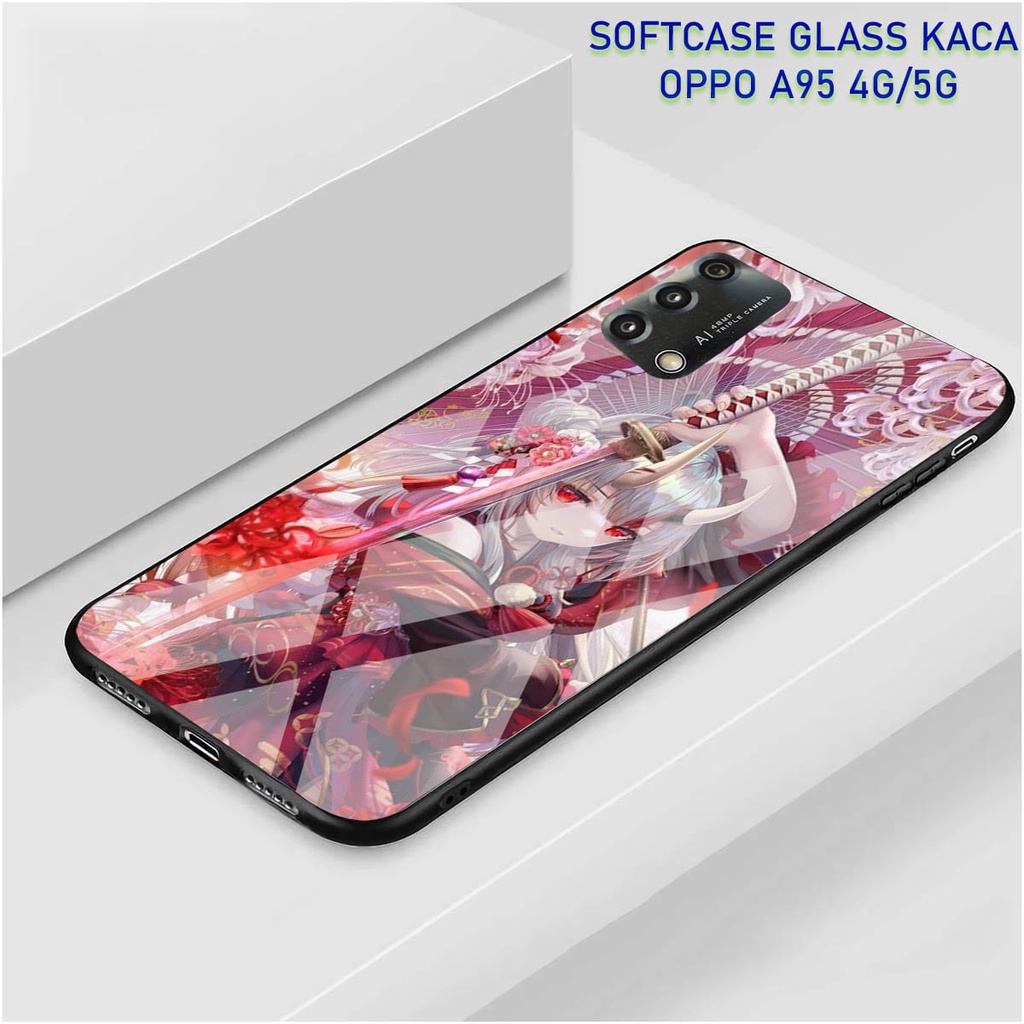 Softcase Glass Kaca OPPO A95 [4G]- Case Hp Pelindung Handphone OPPO A95 [5G] [ A45]