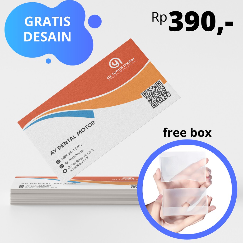 

KARTU NAMA FREE DESAIN | GRATIS BOX (LAMINASI GLOSY/DOFT)