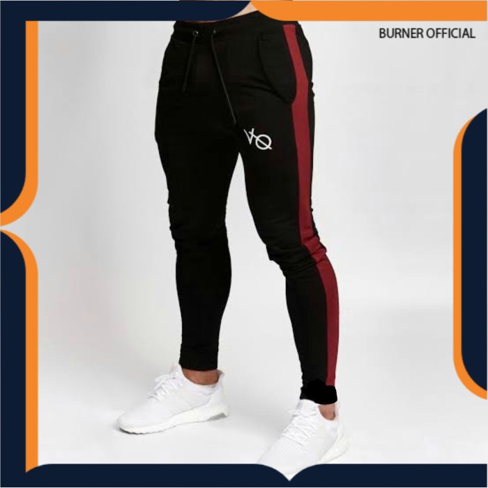 Celana PANJANG PRIA Training gym  JOGGER PANJANG VQ STRIPE VANQUISH olahraga GYM FITNES RUNNING