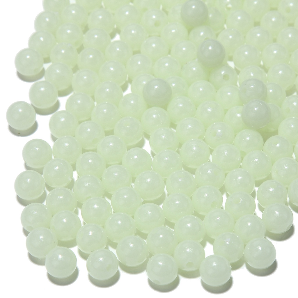 6 / 8mm Manik-Manik Bulat Luminous Bahan Akrilik Untuk Membuat Perhiasan DIY