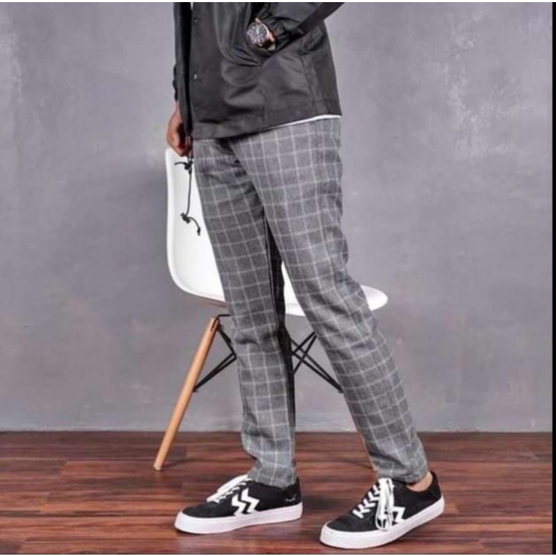 CELANA TARTAN PRIA/CHINO PANTS PRIA RIP/CELANA MOTIF KOTAK2/CELANA KOTAK2 SEMIWOLL/ CELANA PANJANG TARTAN RIP