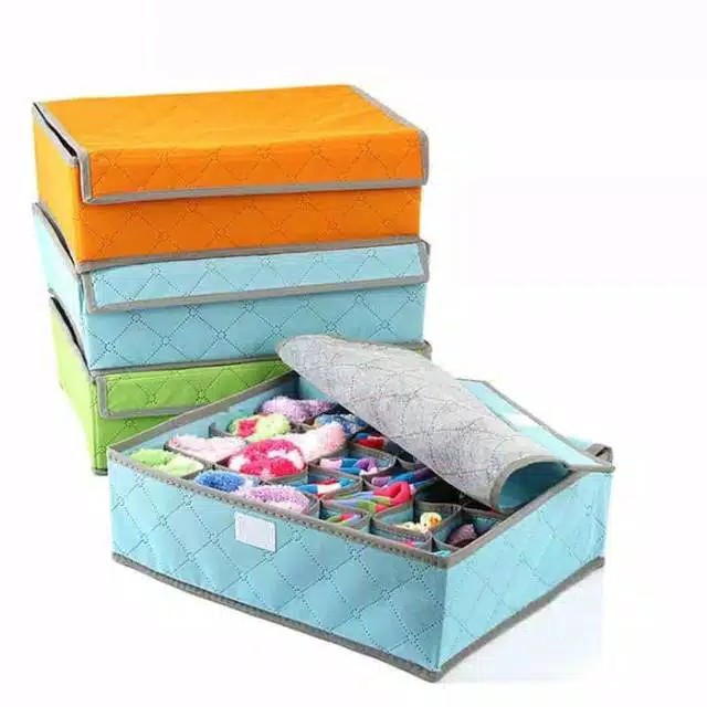 Bamboo Underwear Storage Organizer Box Bag Tempat Penyimpan CD Celana Dalam