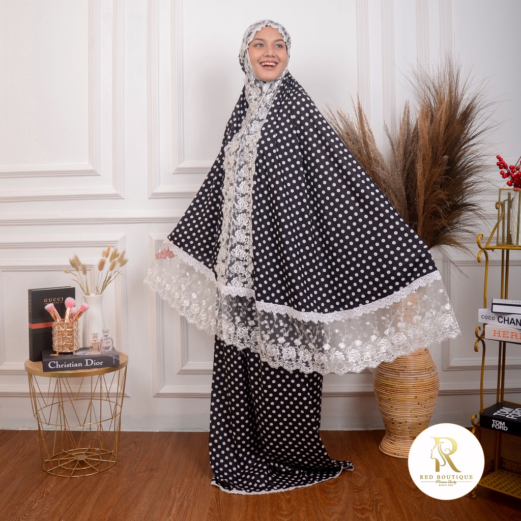 MUKENA KINAN DOTY| MUKENA POLKADOT RAYON PREMIUM