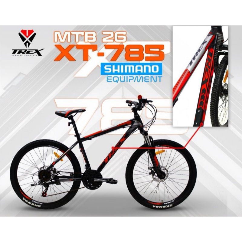 Sepeda MTB 26 Trex XT 785 Model Baru / Sepeda Gunung 26 Trex XT 785 Model Baru