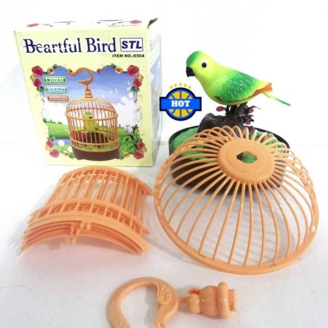 Mainan Burung Berkicau Heartful Bird Sangkar Song Suara Anak Edukatif