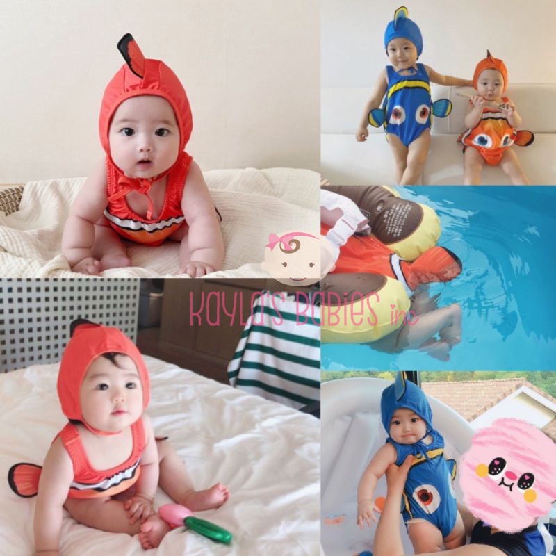 Baju Renang Anak Bayi Clown Fish Swimsuit Ikan Nemo Dory