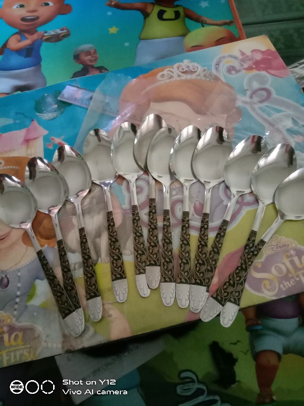 Sendok Makan Motif Batik Stainless  12 Pcs  ( 1 Lusin ) - Palapa