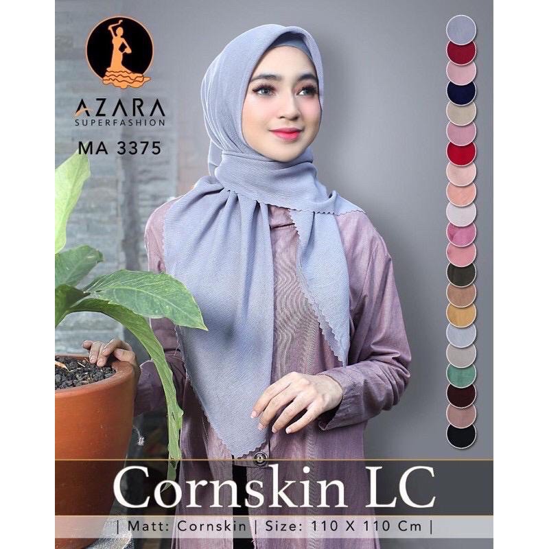 Segiempat Cornskin LC Azara Hijab Murah Size 110x110 Kulit Jagung