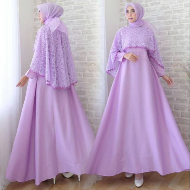 Gamis mewah cape brokat