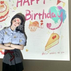 ♤ Happy Birthday Projector Party Lamp Cute Birthday Gift Idea HBD Photo Prop Decoration [] ۝