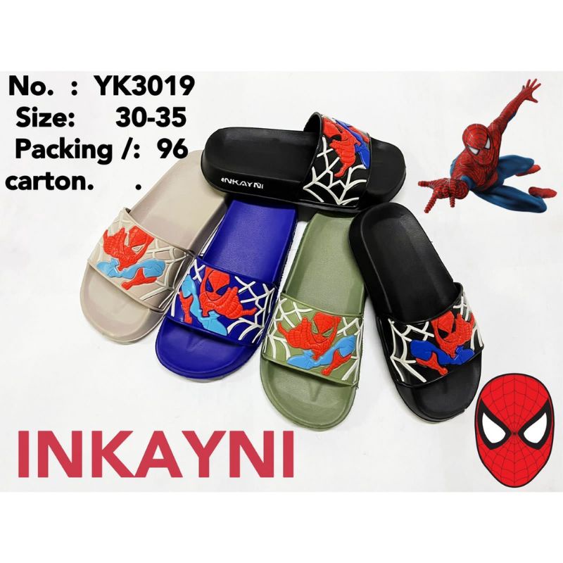 sandal slop anak karakter Spiderman inkayni