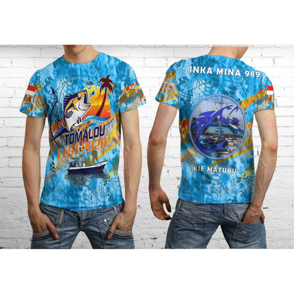 T shirt Kaos  Pria Tangan  Pendek MANCING  MANIA FESTIVAL 