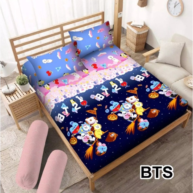 [PROMO] SPREI MOTIF BTS DAN BT21 KOREA / SPREI PROMO MOTIP 3D TIDAK LUNTUR / SEPRAI HALUS UKURAN NO.