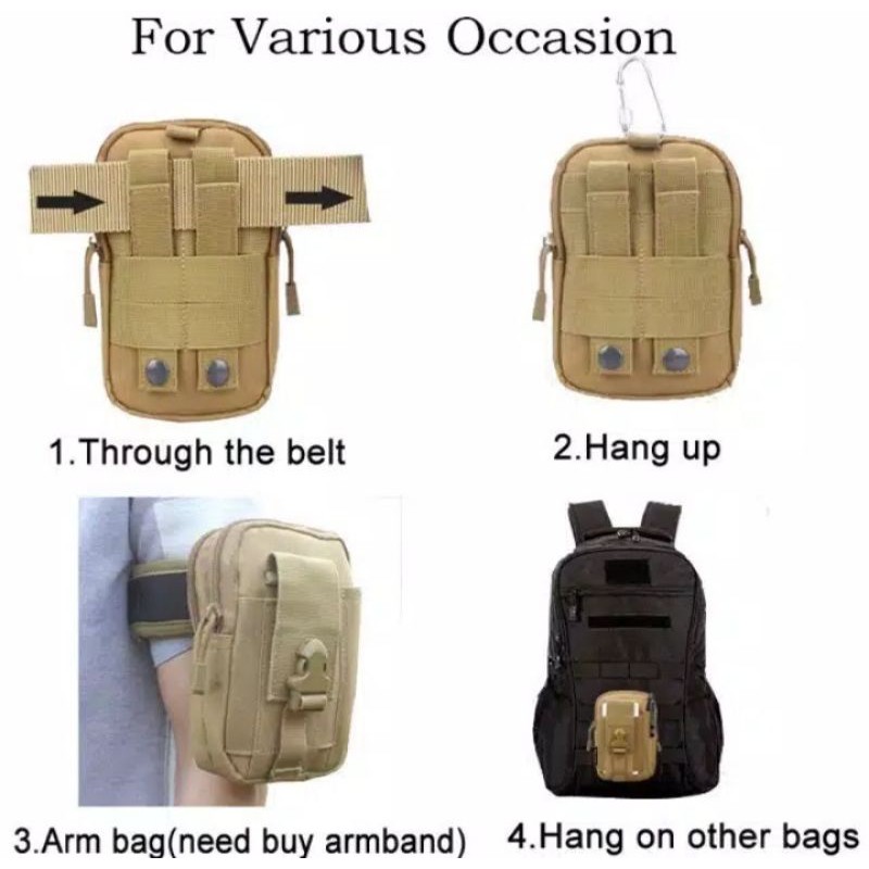 Tas Pinggang Hp Pria Import Waistbag Waist Bag Tactical Army Tempat smartphone dan Dompet