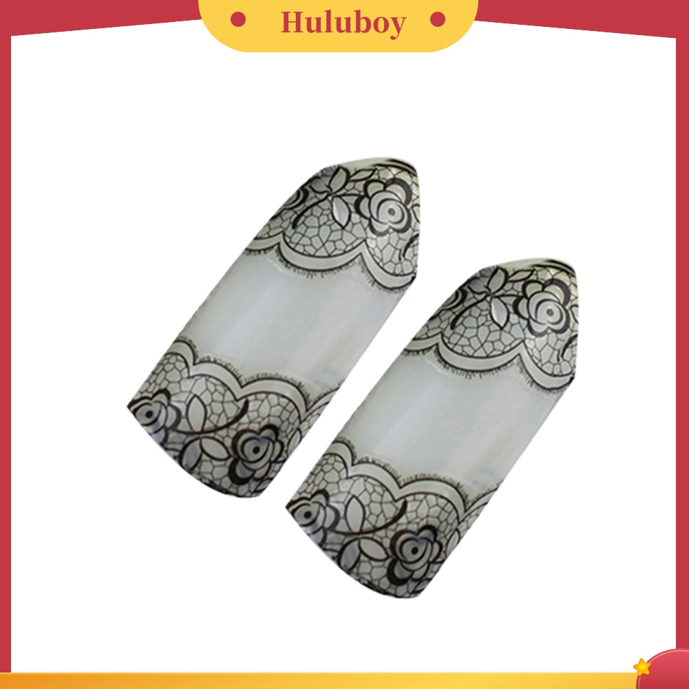 Huluboy Huluboy♡ Stiker Kuku Motif Bunga Renda Warna Hitam Untuk Dekorasi Manicure