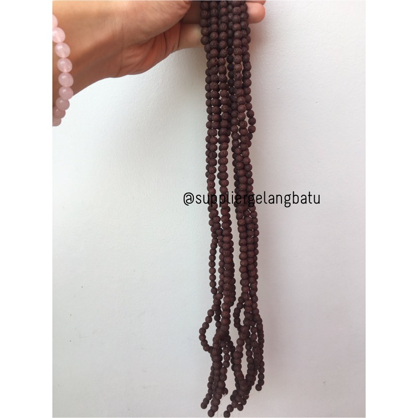 renceng brown lava stone coklat 6mm batu alam akik merapi larva atsiri aksesoris supplier bahan asli