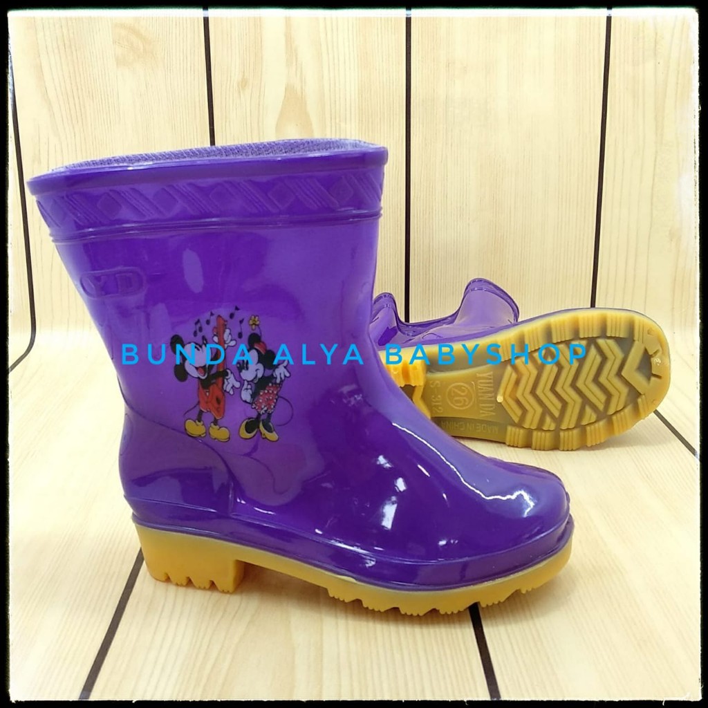 Sepatu Anak Laki Boot Hujan Usia  2 3 4 Tahun Motif Kartun Lucu - Sepatu Anak Boot Hujan Anti Air UNGU Boots Hujan Anak