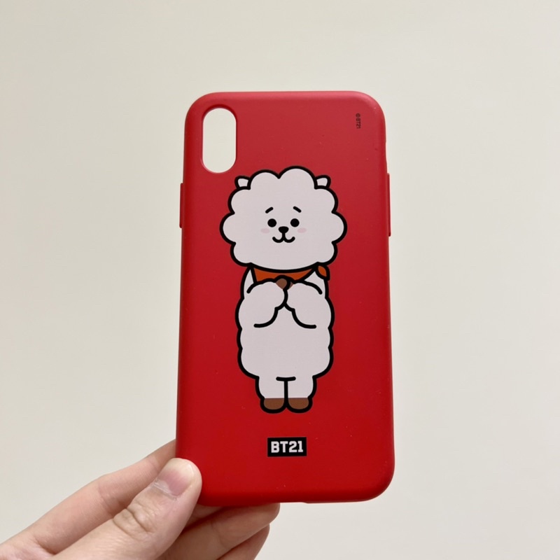 [used] BT21 iPhone X silicone case BTS RJ (merah / red)