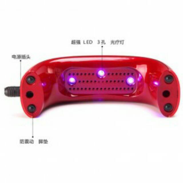 Pengering Kutek Kuku Mini LED Nail Lamp Rainbow Light Therapy Armor Red