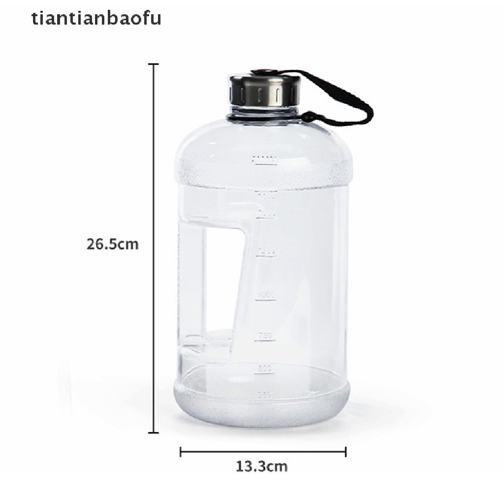 Botol Air Shaker Kapasitas Besar 2.2L Bahan Plastik Dengan Gagang Untuk Olahraga Lari Gym Fitness