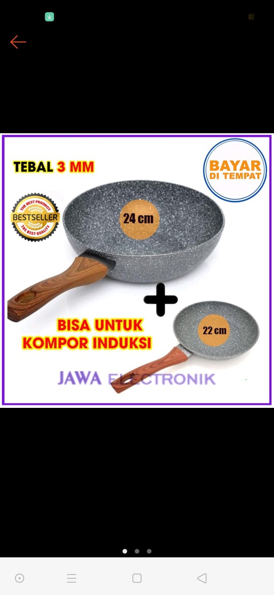 Fry Wok 24cm & Fry Pan 22cm Cypruz Marble