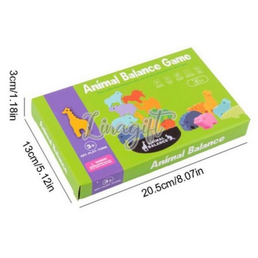 WOODEN TOYS ANIMAL BALANCING GAME/ MAINAN EDUKASI ANAK/ STACKING INTERLOCK BLOCK TODDLER EDUCATIONAL