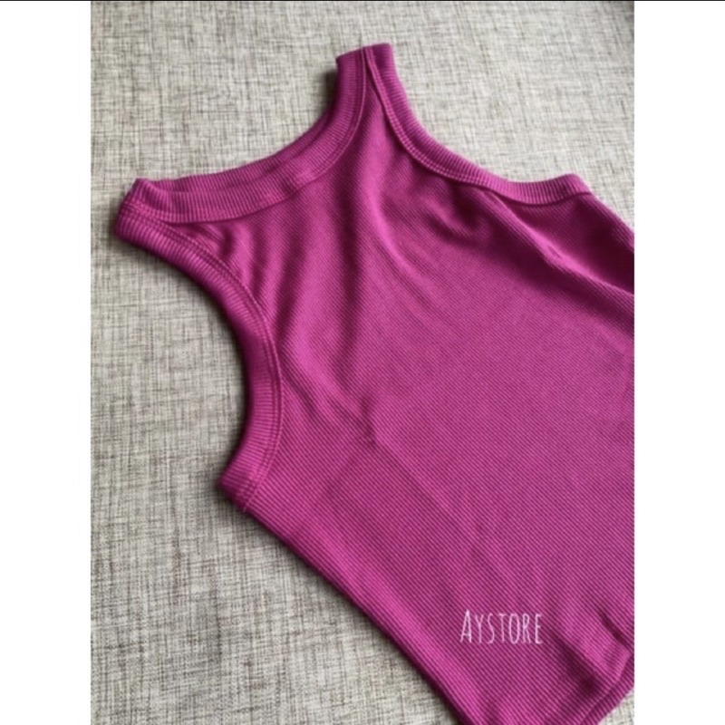 Halter Tank Top AGNESIA Ri Halter HnM Tanktop Crop Tangtop Ribbed Tanktop Ribbed Crop Top