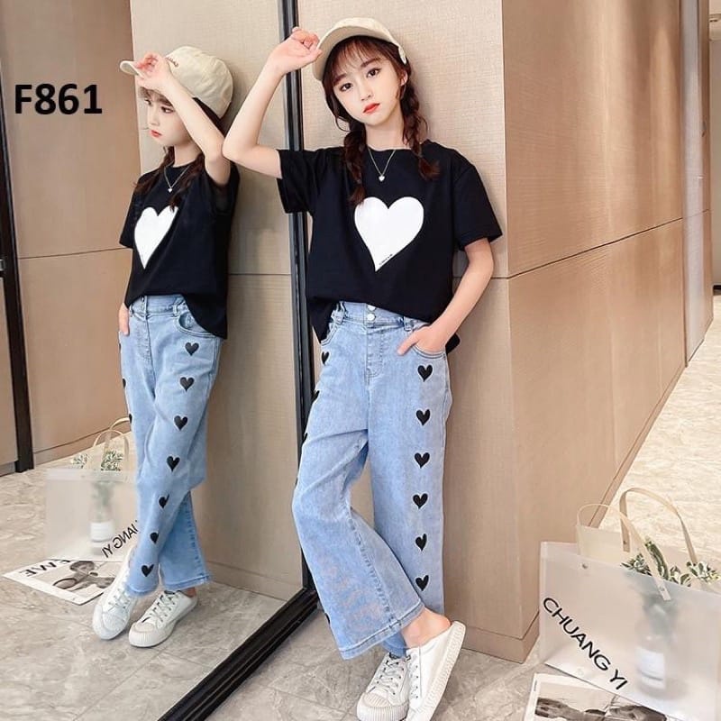 KULOT  ANAK 9-13 TAHUN // CELANA KULOT ANAK // KULOT JEANS ANAK  BORDIL  LOVE ( GOOD QUALITY )