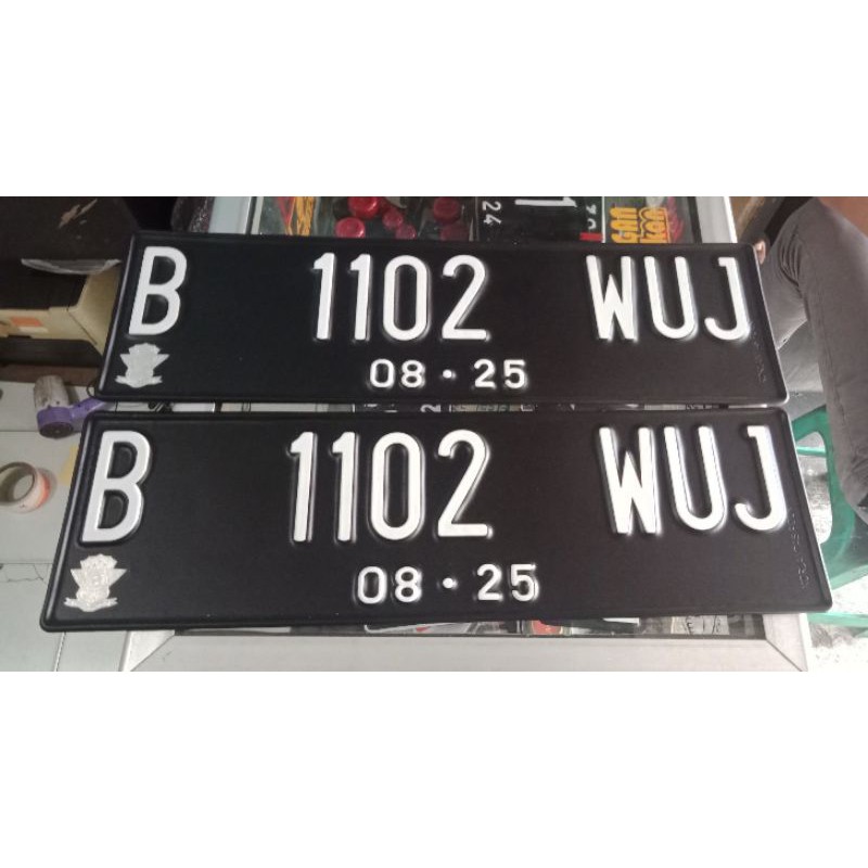 PLAT NOMOR MOBIL STICKER 1 PCS